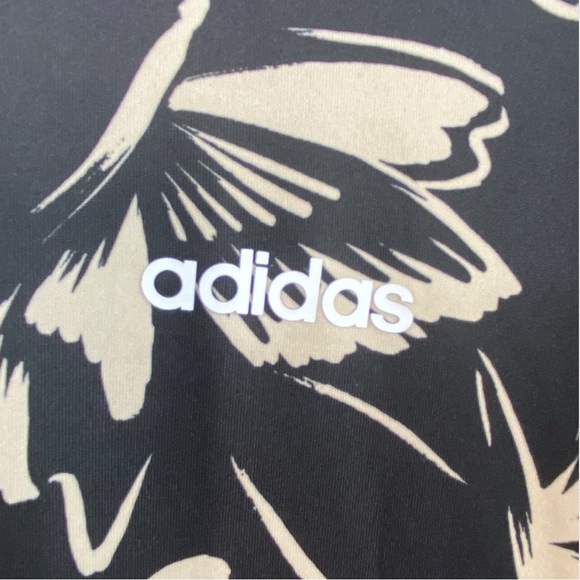 Adidas x Farm Rio Black White Orange Butterfly Multicolor Stripe Dress Size XL - Picture 4 of 8